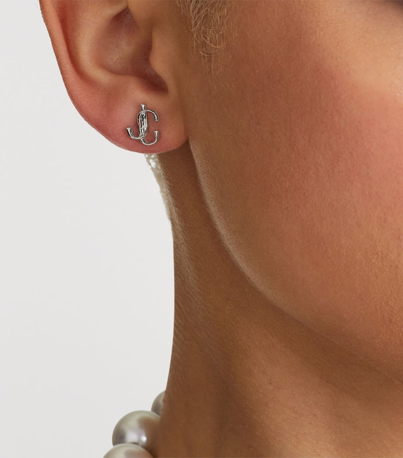 Jimmy Choo monogram stud earrings brass (British brand)