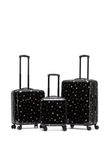 Next Flight Knight Black/Gold Stars Hardcase Suitcase and Cabin Case Set of 3- Buy online at McGrocer