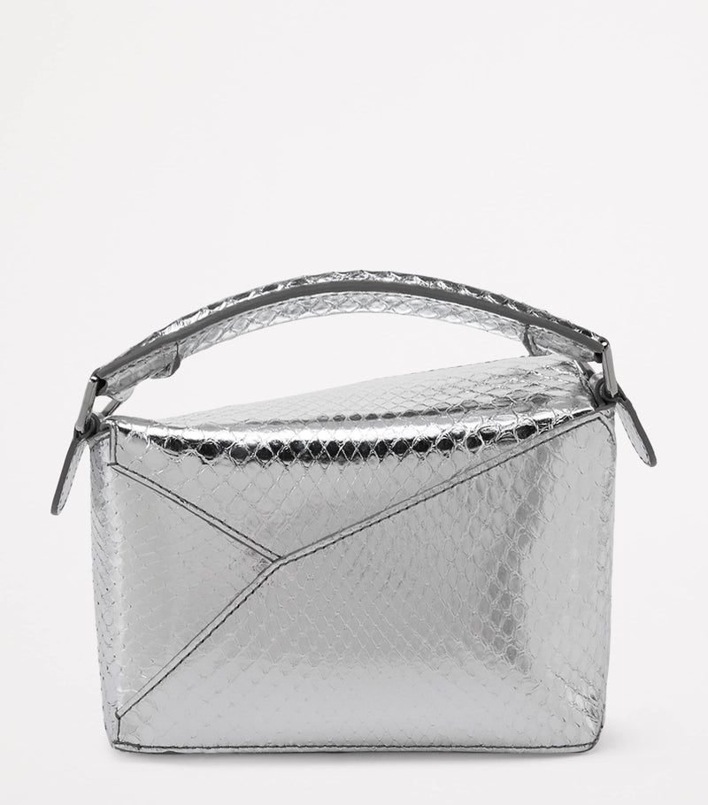 Loewe mini python skin Puzzle Edge handbag, imported from the UK