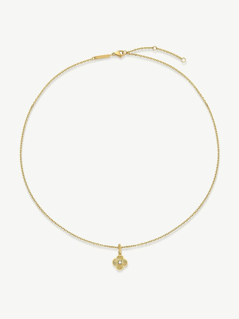 D.LOUISE waterproof clover necklace, gold tone (British brand)