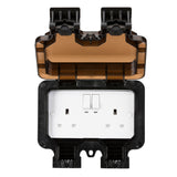 Knightsbridge smart outdoor socket two-pack (British brand)