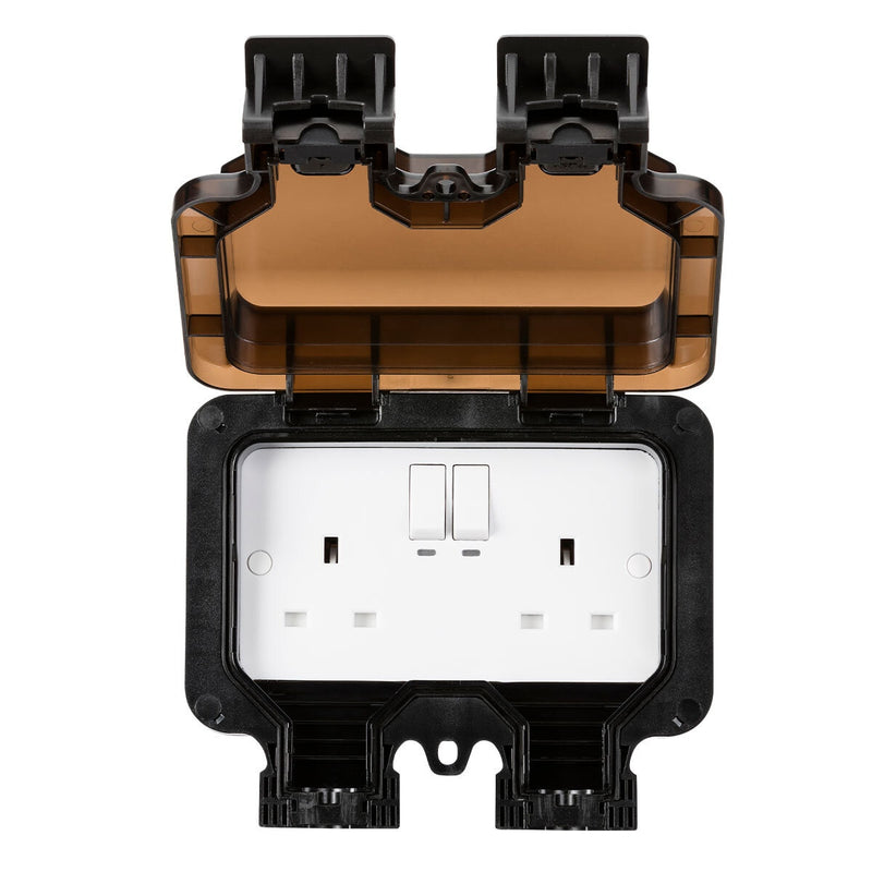 Knightsbridge smart outdoor socket two-pack (British brand)