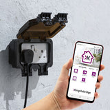 Knightsbridge smart outdoor socket two-pack (British brand)