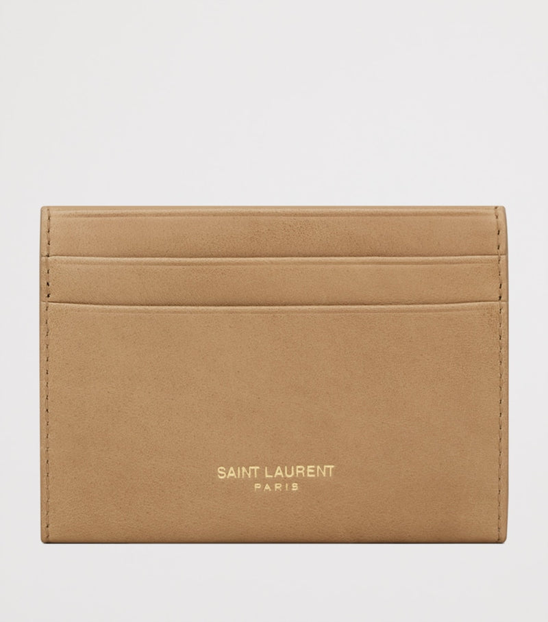 Saint Laurent Leather Letter Flap Card Holder 7x10cm - British product