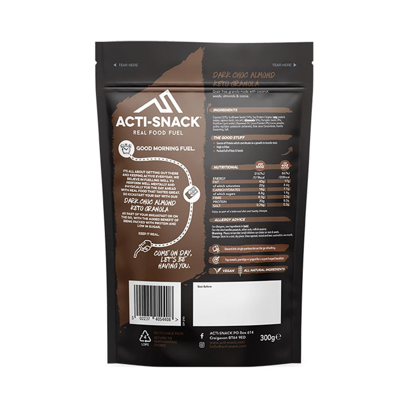Keto Dark Chocolate Almond Granola 300g