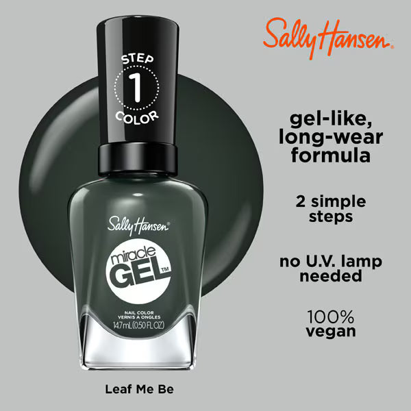 Sally Hansen Miracle Gel nail polish purple Leaf Me Be 13ml (British brand)