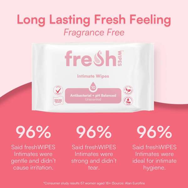 Freshwipes unscented intimate wipes (British brand)