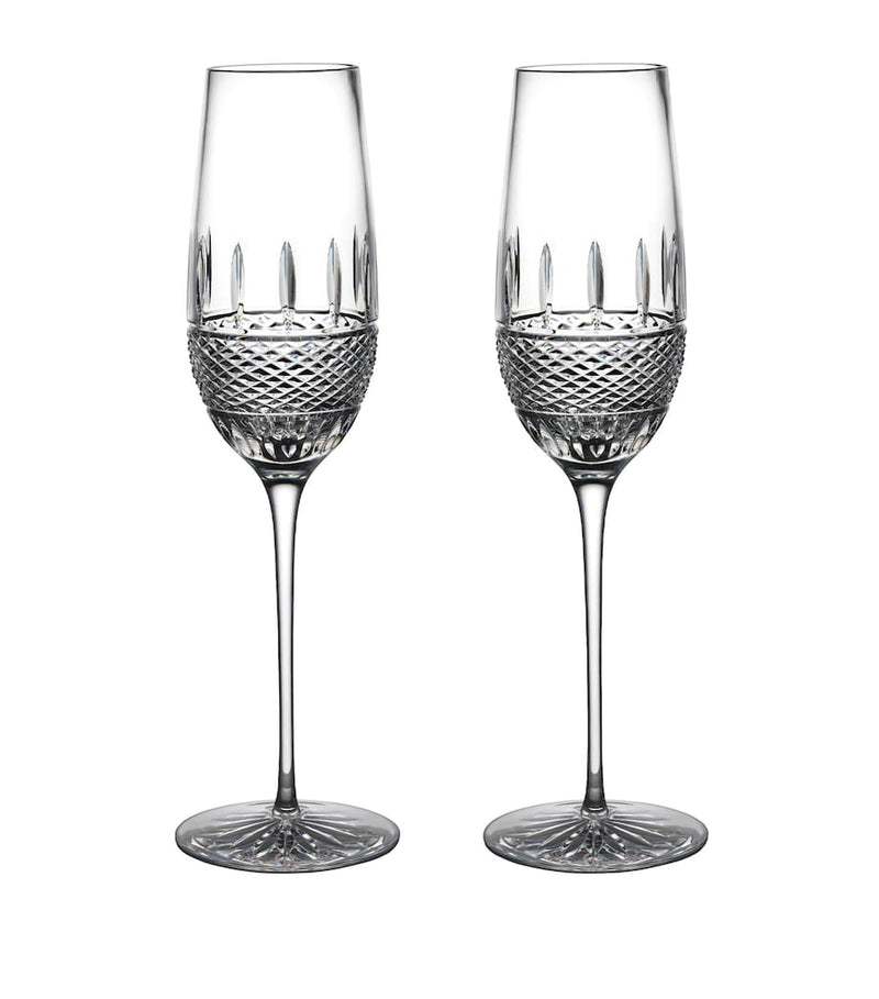Waterford Irish lace pattern champagne flutes set of 2, 325ml (British brand)
