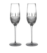 Harrods Crystal Champagne Flutes with Irish Lace Pattern, Set of 2, 325ml- Buy online at McGrocer