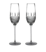 Harrods Crystal Champagne Flutes with Irish Lace Pattern, Set of 2, 325ml- Buy online at McGrocer
