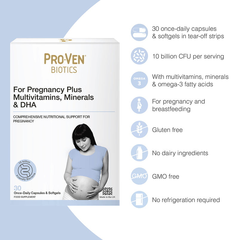 Pro-Ven Pregnancy Plus 30 Capsules and Softgels, imported from the UK