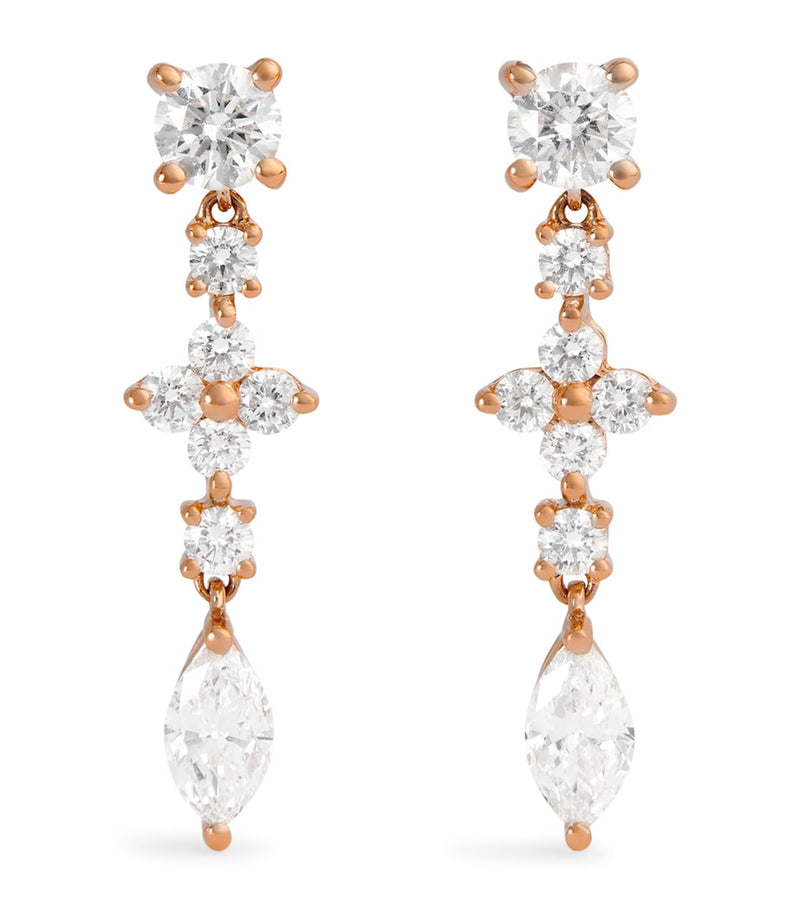 Anita Ko Vivi drop earrings in rose gold and diamonds (British brand)
