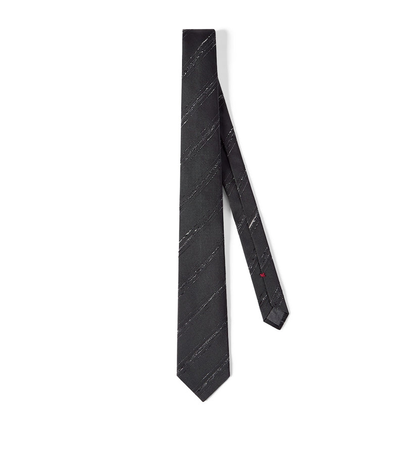 Brunello Cucinelli silk-cotton stripe tie 8cm, imported from the UK