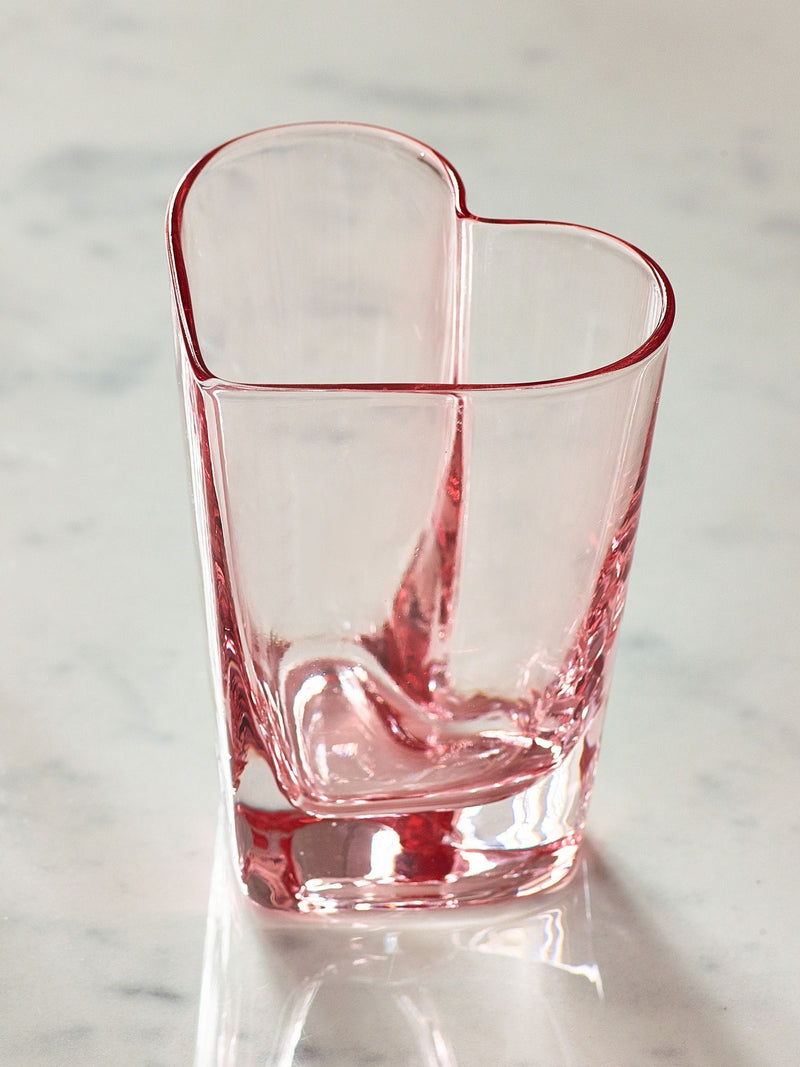 Pink heart tumbler glasses set of 2 (British brand)