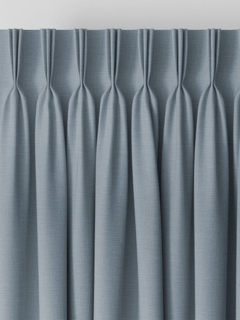 Blue Nikki made to measure cotton linen curtains, imported from the UK