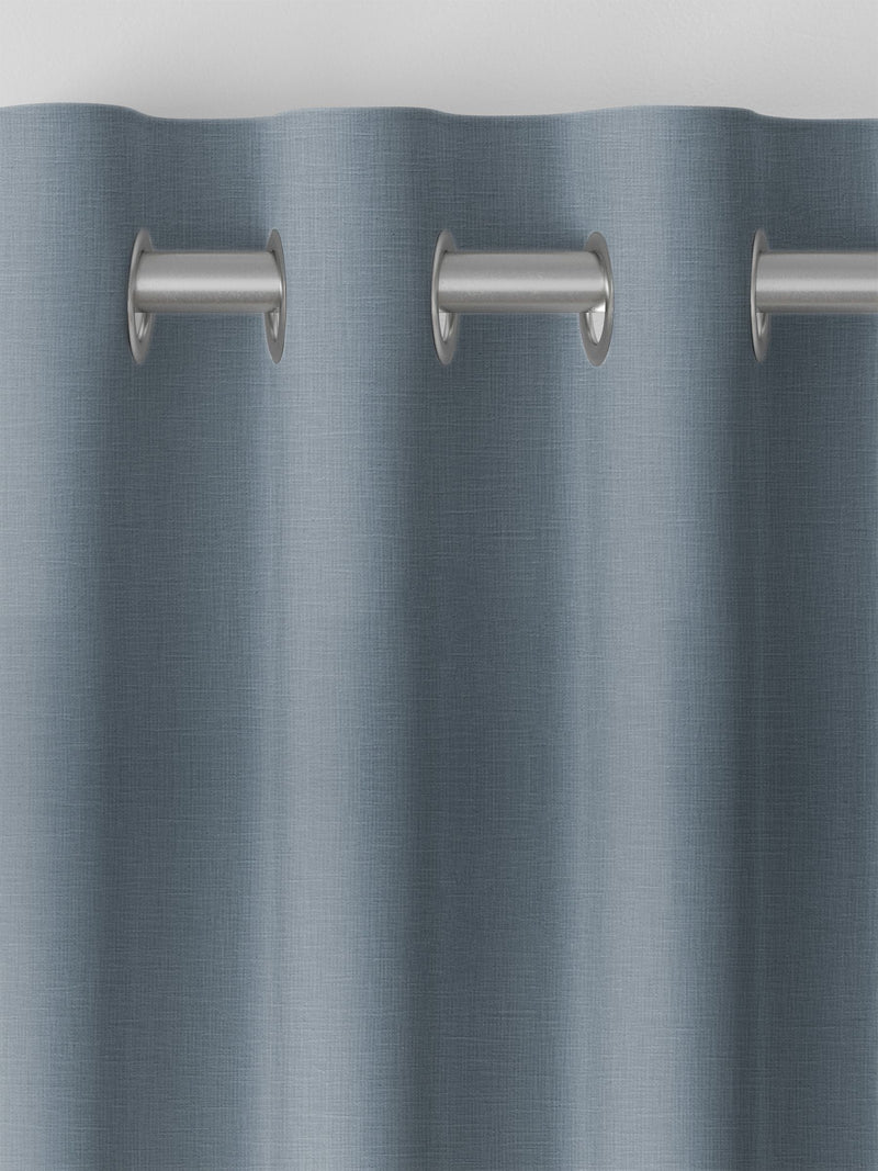 Blue Nikki made to measure cotton linen curtains, imported from the UK