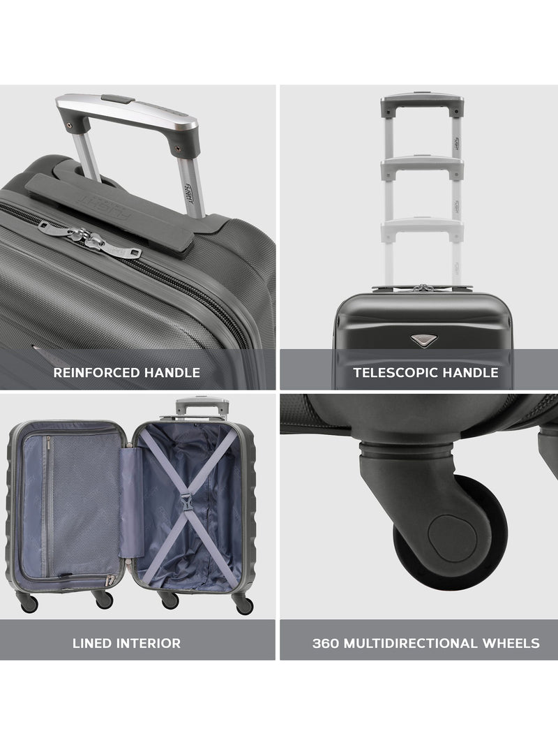 Flight Knight charcoal suitcase set of 2, imported from the UK