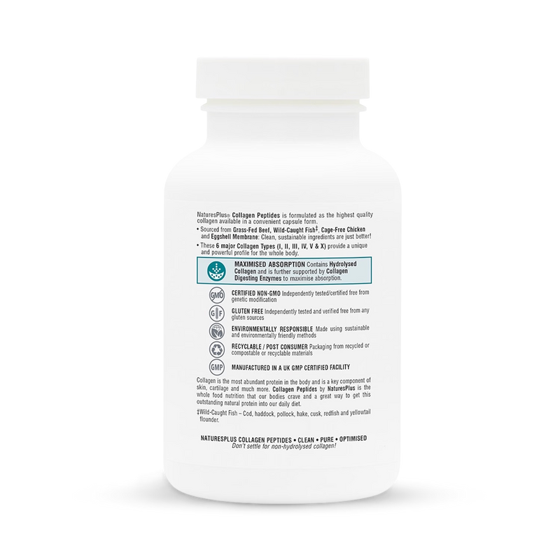 NaturesPlus collagen supplement with vitamin C 120 capsules (British brand)