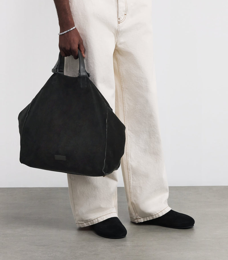 Giorgio Armani suede leather-trim tote bag, imported from the UK