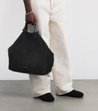 Giorgio Armani suede leather-trim tote bag, imported from the UK
