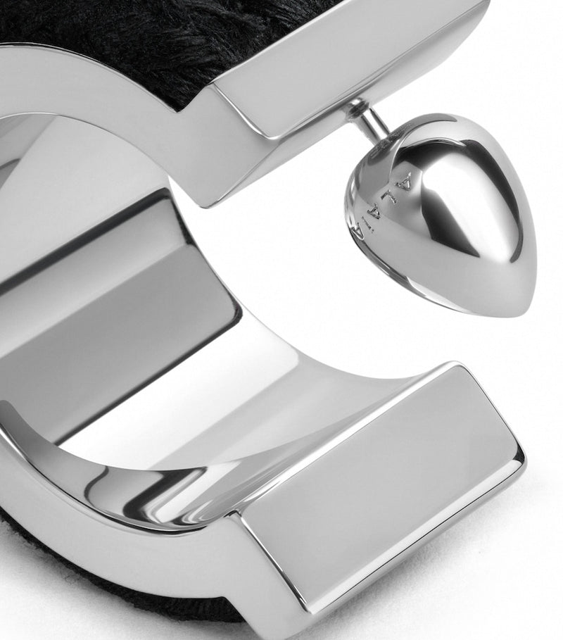 Alaïa hoop earrings with hand-wrapped cords, UK version