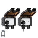 Knightsbridge smart outdoor socket two-pack (British brand)