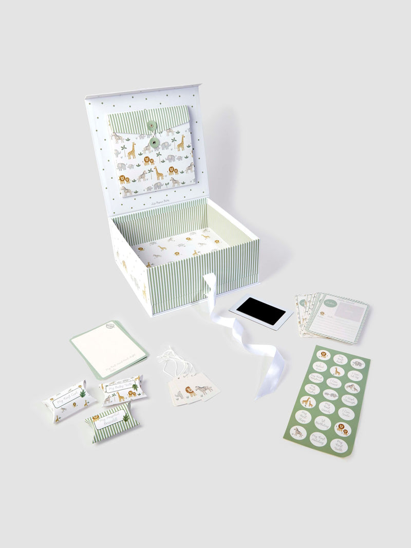 JoJo Maman Bébé baby keepsake memory box with milestone cards, UK version
