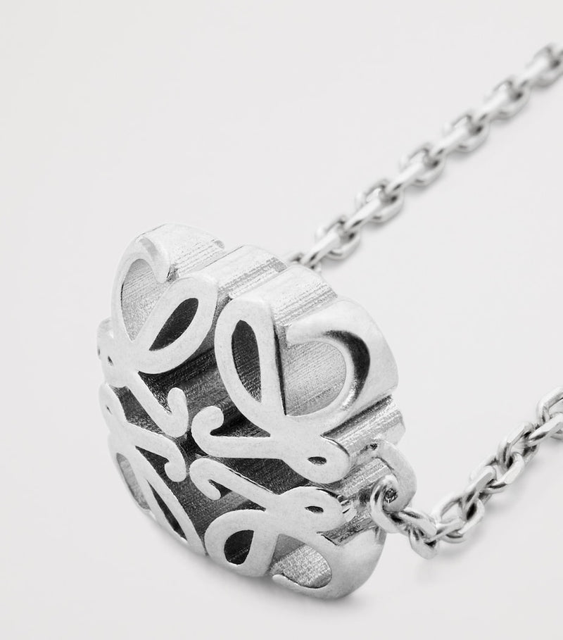 LOEWE Bombé necklace in sterling silver with Anagram motif, UK version
