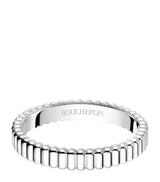 Harrods Boucheron White Gold Grosgrain Wedding Band- Buy online at McGrocer
