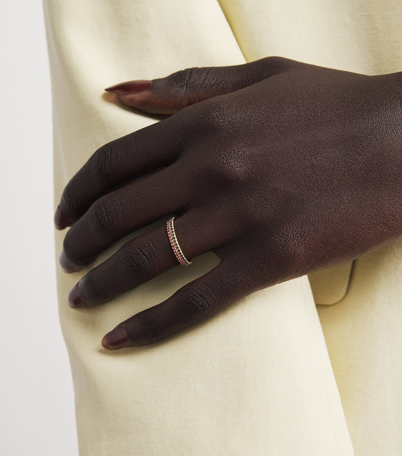 Anita Ko yellow gold sapphire eternity ring (British brand)
