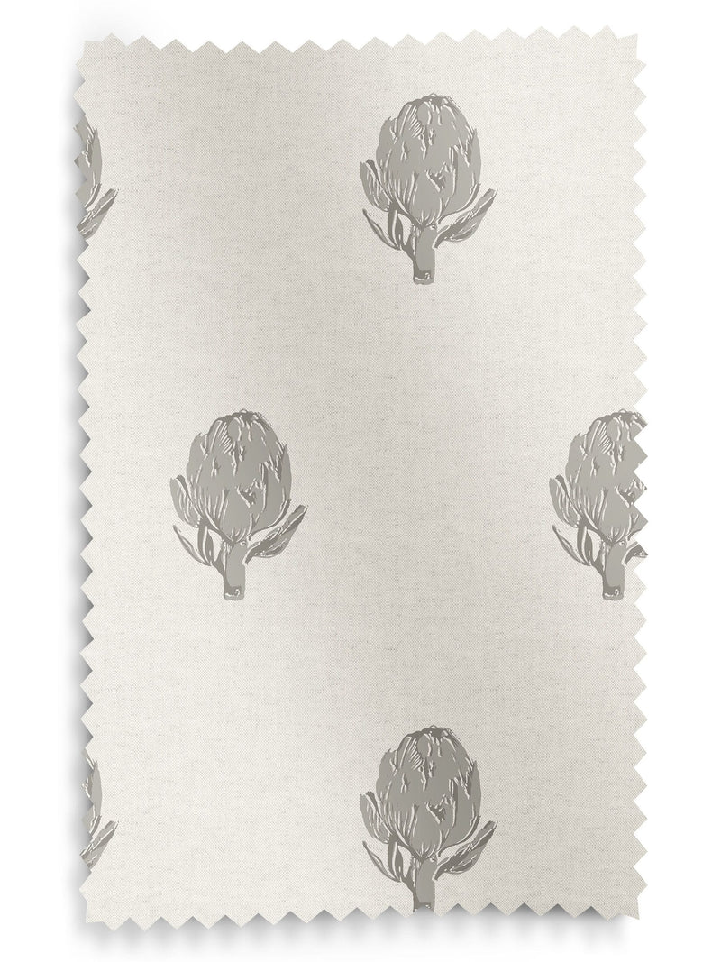 Emily Bond pebble grey 100% cotton roman blinds globe pattern, imported from the UK