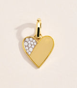Harrods Jade Trau Mini Yellow Gold and Diamond Heart Charm- Buy online at McGrocer