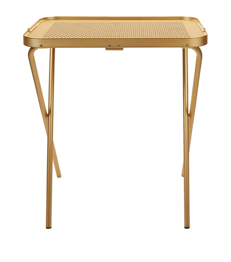 Kaymet folding tray table in anodised aluminium, UK version