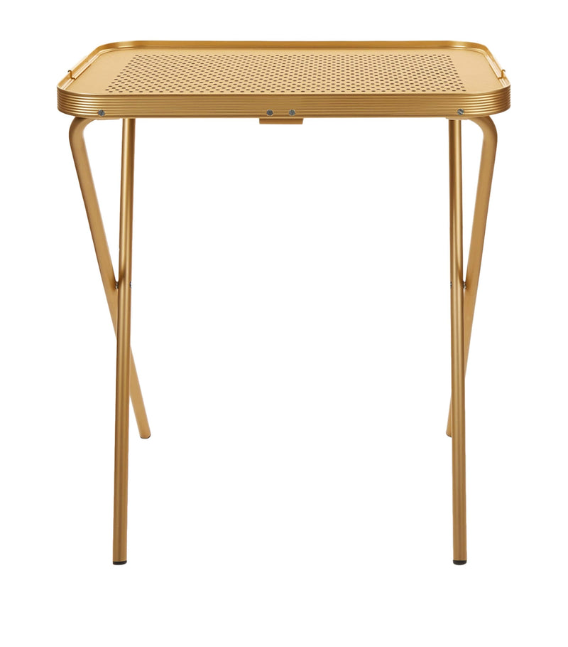 Kaymet folding tray table in anodised aluminium, UK version