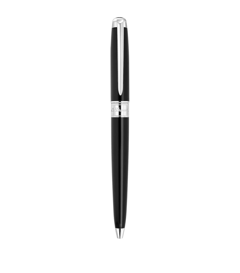 S.T. Dupont ballpoint pen with black lacquer and palladium finish, 15cm length (British brand)