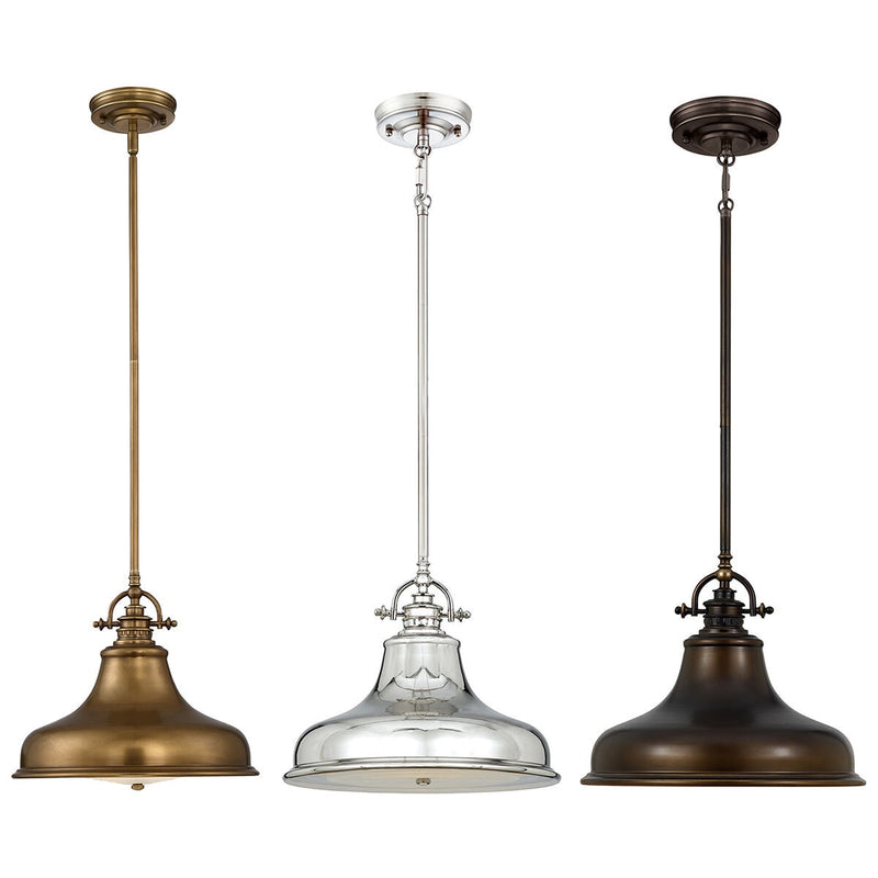 Quoizel medium pendant light in three finishes (British brand)