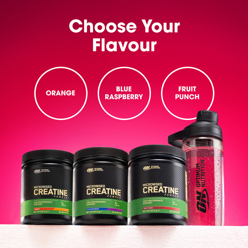 Optimum Nutrition creatine monohydrate fruit punch powder 247.5g (British brand)