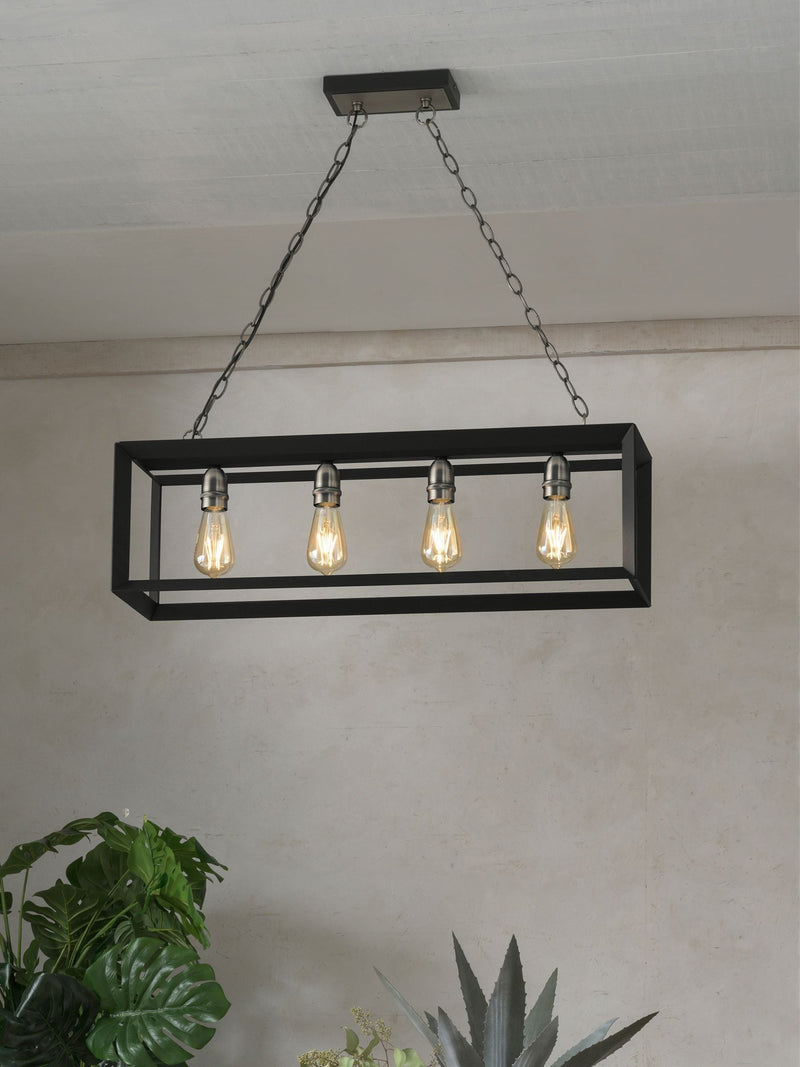 Brooklyn linear 4-light pendant ceiling light - British product
