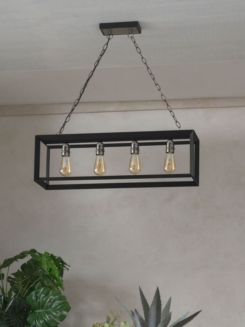 Brooklyn linear 4-light pendant ceiling light - British product