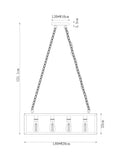 Brooklyn linear 4-light pendant ceiling light - British product