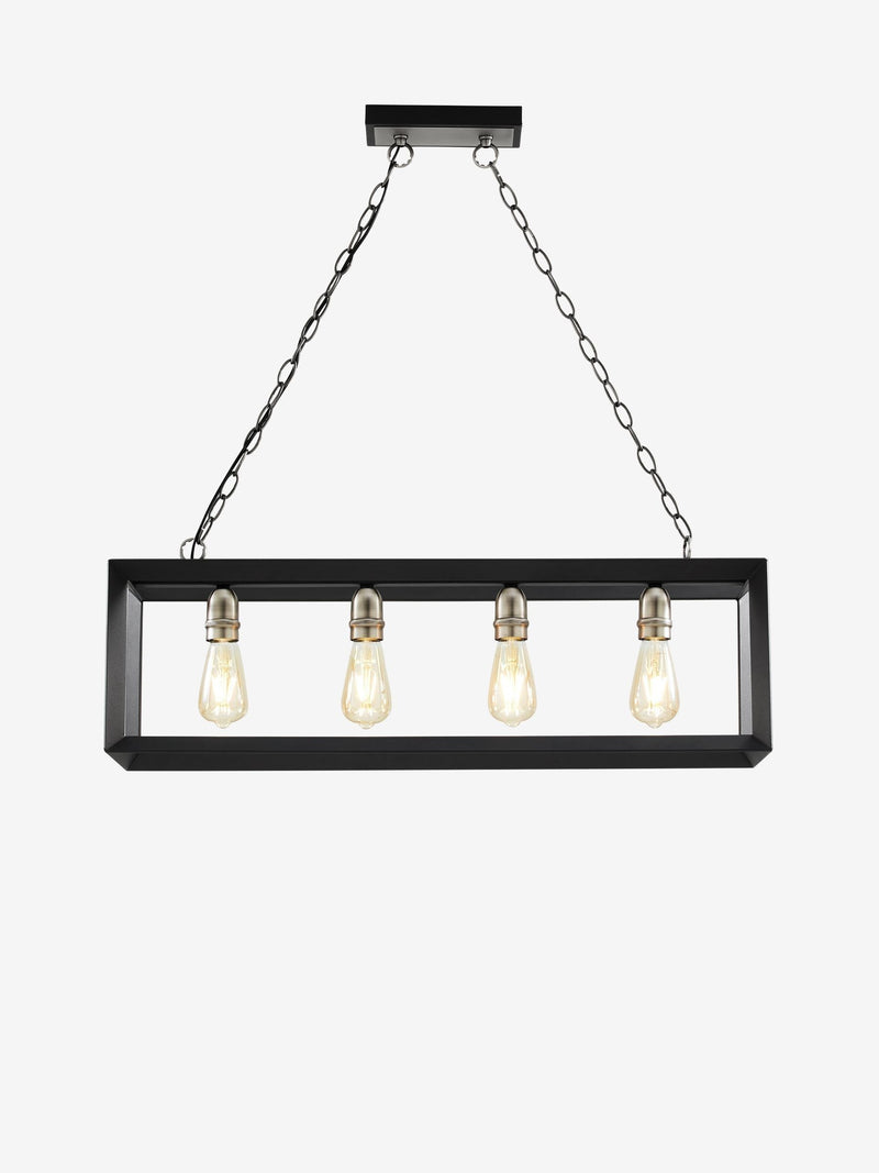 Brooklyn linear 4-light pendant ceiling light - British product