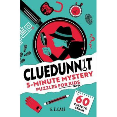 Cluedunnit puzzle book for children with 60 mysteries, UK version