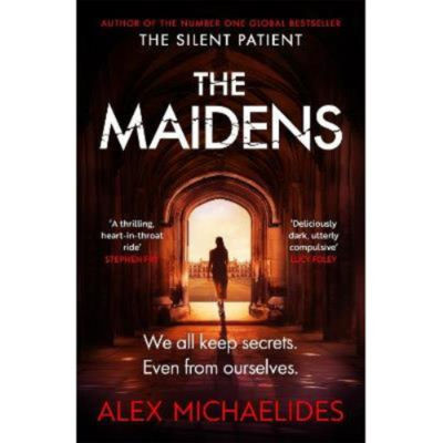 The Maidens Alex Michaelides paperback cover, imported from the UK
