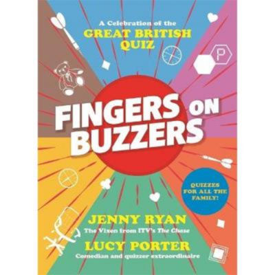 Fingers on Buzzers hardback quiz book by Jenny Ryan, imported from the UK