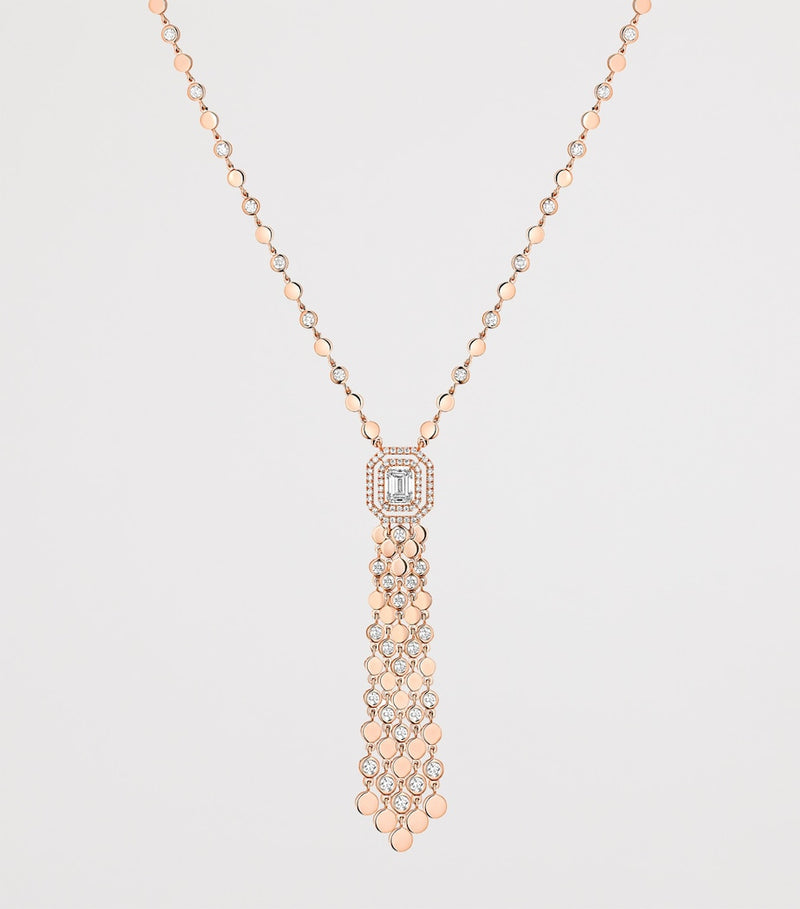 Messika D-Vibes diamond pink gold tassel necklace 1.66ct - British product