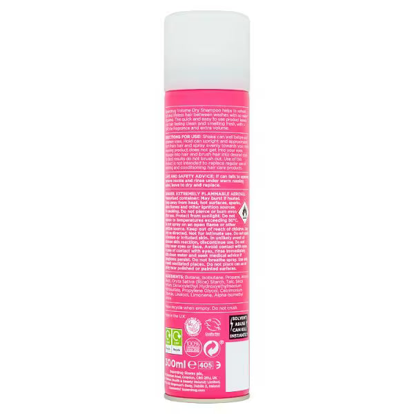 Superdrug volumising dry shampoo bottle 300ml (British brand)