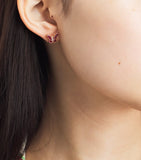 Suzanne Kalan rose gold butterfly stud diamond ruby earrings - British product
