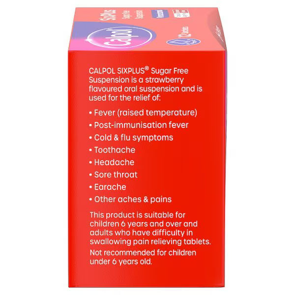Calpol Strawberry Suspension Sachets 6+ Years 12s - British product