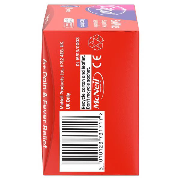 Calpol Strawberry Suspension Sachets 6+ Years 12s - British product