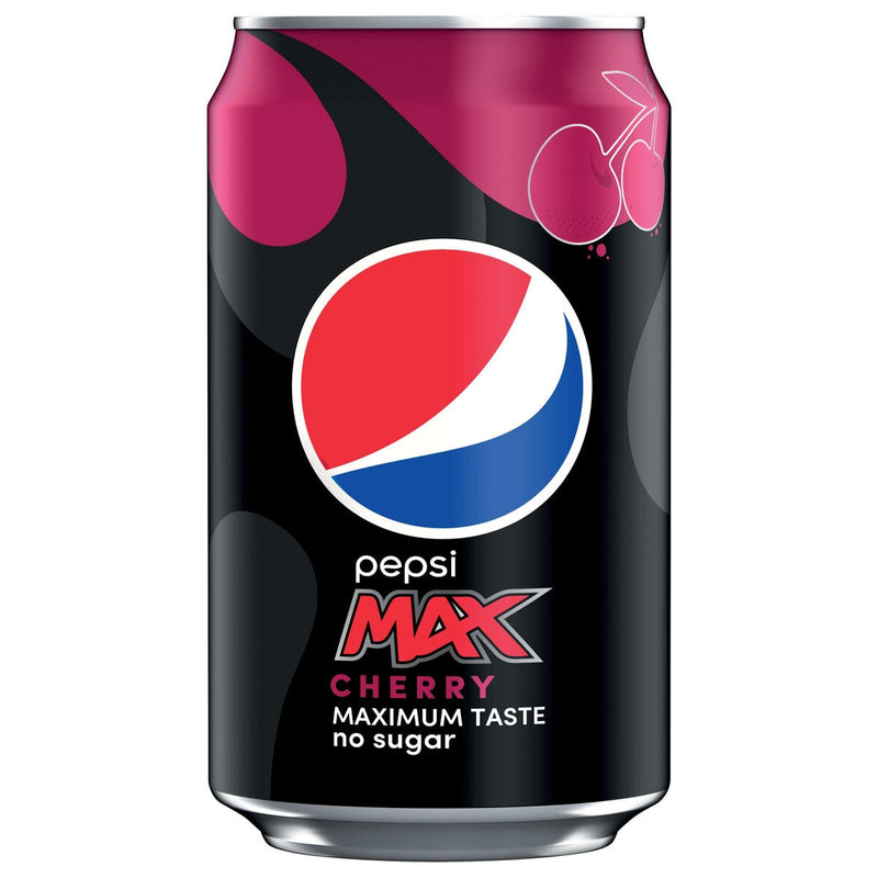 Pepsi Max Cherry sugar free cola 24 pack - British product